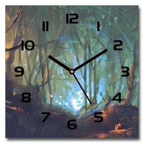 Skleněné hodiny čtverec Mytický les pl_zsk_30x30_c-f_105744602
