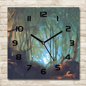 Skleněné hodiny čtverec Mytický les pl_zsk_30x30_c-f_105744602