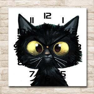 Skleněné hodiny čtverec Ilustrace kočky pl_zsk_30x30_c-f_106917404