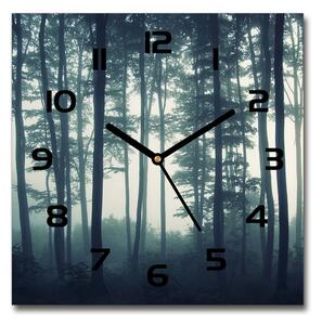 Skleněné hodiny čtverec Mlha v lese pl_zsk_30x30_c-f_106280644