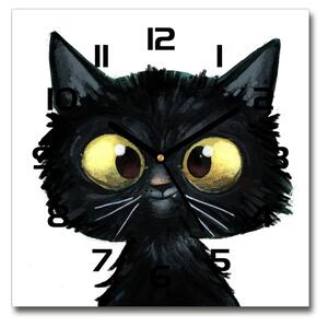Skleněné hodiny čtverec Ilustrace kočky pl_zsk_30x30_c-f_106917404