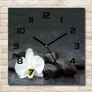 Skleněné nástěnné hodiny čtverec Orchidej pl_zsk_30x30_c-f_113617594