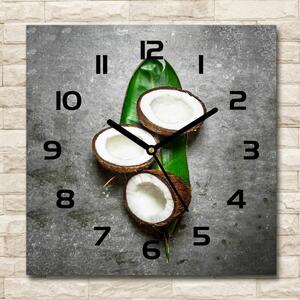 Skleněné hodiny čtverec Půlky kokosů pl_zsk_30x30_c-f_120962660