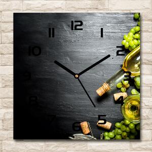 Skleněné hodiny čtverec Bílé víno a ovoce pl_zsk_30x30_c-f_120971469