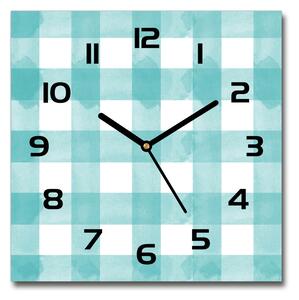Skleněné hodiny čtverec Modrá mříž pl_zsk_30x30_c-f_121516030
