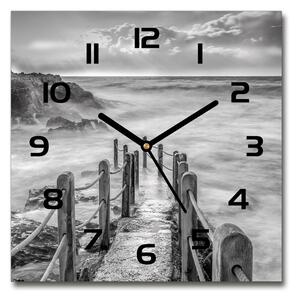 Skleněné hodiny čtverec Stezka nad mořem pl_zsk_30x30_c-f_123720433