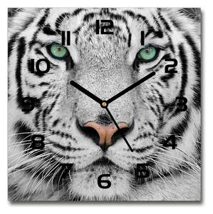 Skleněné hodiny čtverec Bílý tygr pl_zsk_30x30_c-f_13468757