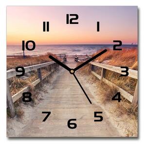 Skleněné hodiny čtverec Stezka na pláž pl_zsk_30x30_c-f_135049987