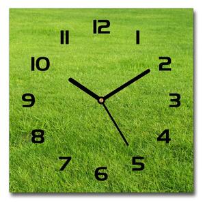 Skleněné hodiny čtverec Zelená tráva pl_zsk_30x30_c-f_141153462