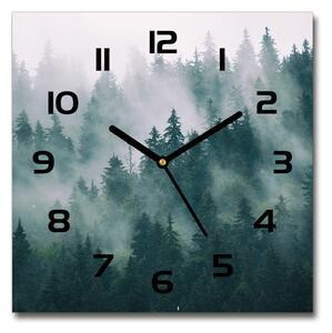 Skleněné hodiny čtverec Mlha nad lesem pl_zsk_30x30_c-f_167720092