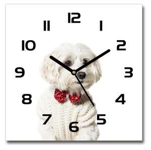 Skleněné hodiny čtverec Maltázský psík pl_zsk_30x30_c-f_190626474