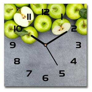 Skleněné hodiny čtverec Zelená jablka pl_zsk_30x30_c-f_177833879