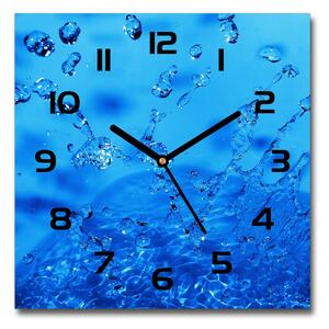 Skleněné hodiny na stěnu Kapky vody pl_zsk_30x30_c-f_336634