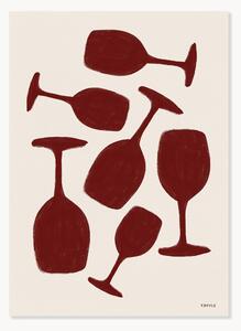 Plakát Tara Royle - Abstract Wine Glasses