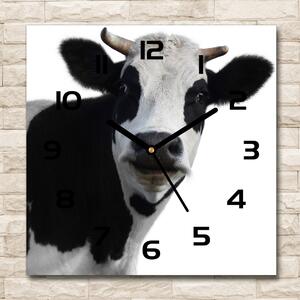 Skleněné hodiny čtverec Strakatá kráva pl_zsk_30x30_c-f_38327134