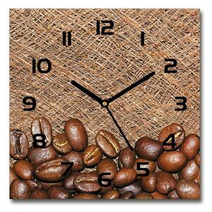 Skleněné hodiny čtverec Zrnka kávy pl_zsk_30x30_c-f_39909310