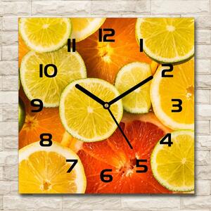 Skleněné hodiny čtverec Citrusové ovoce pl_zsk_30x30_c-f_41404635