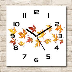 Skleněné hodiny čtverec Podzimní listí pl_zsk_30x30_c-f_45893425