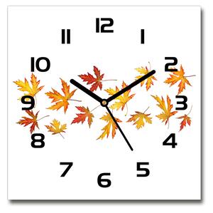Skleněné hodiny čtverec Podzimní listí pl_zsk_30x30_c-f_45893425