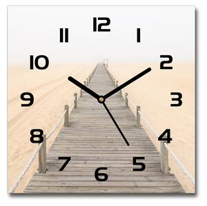 Skleněné hodiny čtverec Stezka na pláži pl_zsk_30x30_c-f_47540889