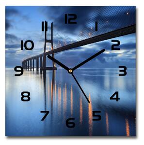 Skleněné hodiny čtverec Osvětlený most pl_zsk_30x30_c-f_48644304