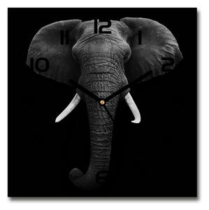Skleněné hodiny čtverec Africký slon pl_zsk_30x30_c-f_49228540