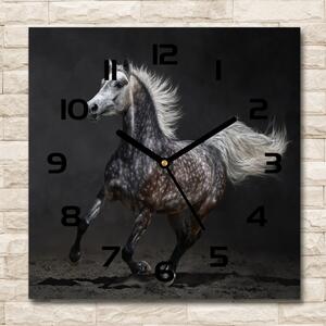 Skleněné hodiny čtverec Šedý arabský kůň pl_zsk_30x30_c-f_49747605