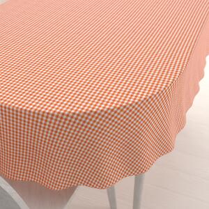 Biante Dekorační oválný ubrus Rebeka RE-006 Oranžovo-bílá kostka malá 100x140 cm