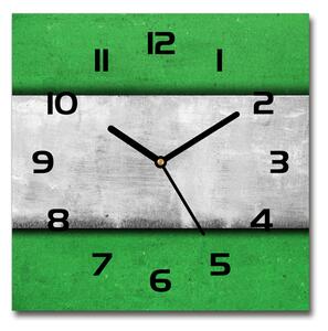 Skleněné hodiny čtverec Zelená zeď pl_zsk_30x30_c-f_51823590