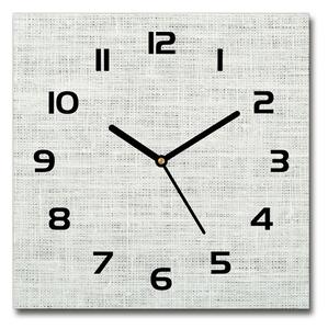 Skleněné hodiny čtverec Lněné bílé plátno pl_zsk_30x30_c-f_53512774