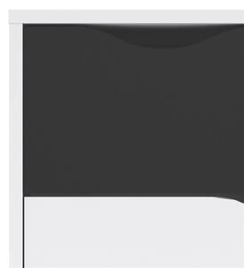 Komoda OSLO 75395 se dvěma bílými zásuvkami s černými prvky 99 cm
