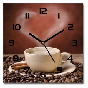 Skleněné hodiny na stěnu Aromatická káva pl_zsk_30x30_c-f_54277714