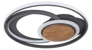 Globo 67256-45 LED přisazené stropní svítidlo Nirra 1x45W | 1600lm | 3000K - černá, dřevo, opál
