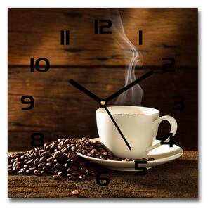 Skleněné hodiny na stěnu Šálek kávy pl_zsk_30x30_c-f_54604060