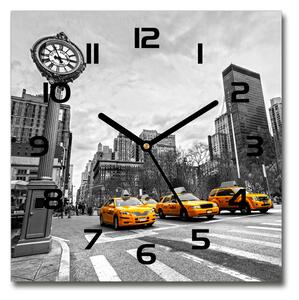 Skleněné hodiny čtverec Taxi New York pl_zsk_30x30_c-f_58379614