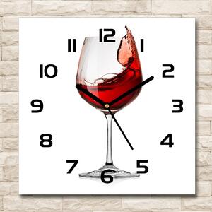 Skleněné hodiny čtverec Červené víno pl_zsk_30x30_c-f_61113320