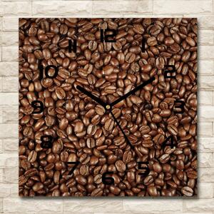 Skleněné hodiny čtverec Zrnka kávy pl_zsk_30x30_c-f_61382214