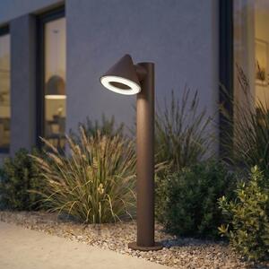 Lindby LED osvětlení cesty Soran, hnědé, 60 cm, kov, IP44, Hnědá / rez, kov, Moderní