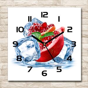 Skleněné hodiny čtverec Granátové jablko s ledem pl_zsk_30x30_c-f_62722743