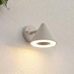 Lindby Venkovní nástěnné LED svítidlo Soran, taupe, kov, IP44, Hliník / šedá / zinek, kov, Moderní