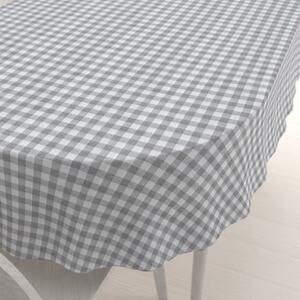 Biante Dekorační oválný ubrus Rebeka RE-019 Šedo-bílá kostka střední 50x100 cm