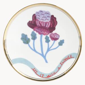 Ručně vyrobený dezertní talíř z porcelánu Geranium
