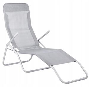 Zahradní lehátko SPRINGOS SIESTA šedé
