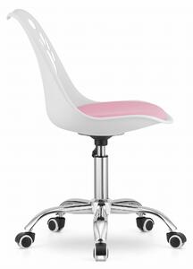Bílo-růžová kancelářská židle PRINT