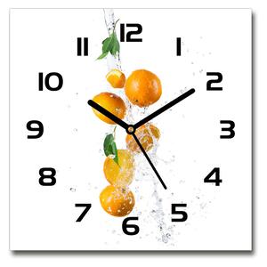 Skleněné hodiny čtverec Pomeranče a voda pl_zsk_30x30_c-f_63072139