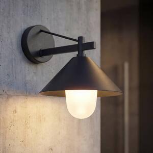 Lucande Venkovní nástěnné svítidlo Kiyogi, černé, 31 cm, E27, IP65, stmívatelný, Černá, kov, Moderní