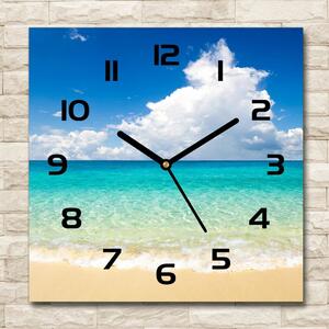 Skleněné hodiny čtverec Rajská pláž pl_zsk_30x30_c-f_64837925