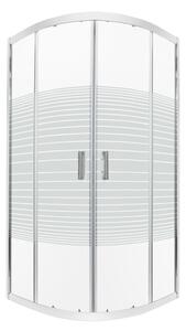 Novoterm Čtvrtkruhový sprchový kout NV-Madera 80x80 chrom/potisk - bez vaničky