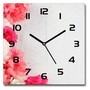 Skleněné nástěnné hodiny čtverec Květiny pl_zsk_30x30_c-f_65120570