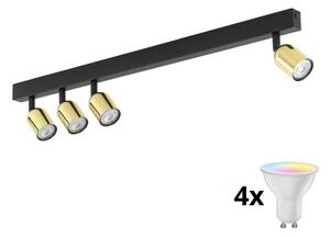 LED RGBW Stmívatelné bodové svítidlo TOP 4xGU10/6,5W/230V 2700-6500K černá/zlatá